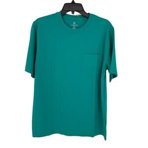 Land's End Short Sleeve Super T-Shirt Men's M Kelly Green Basic Pocket